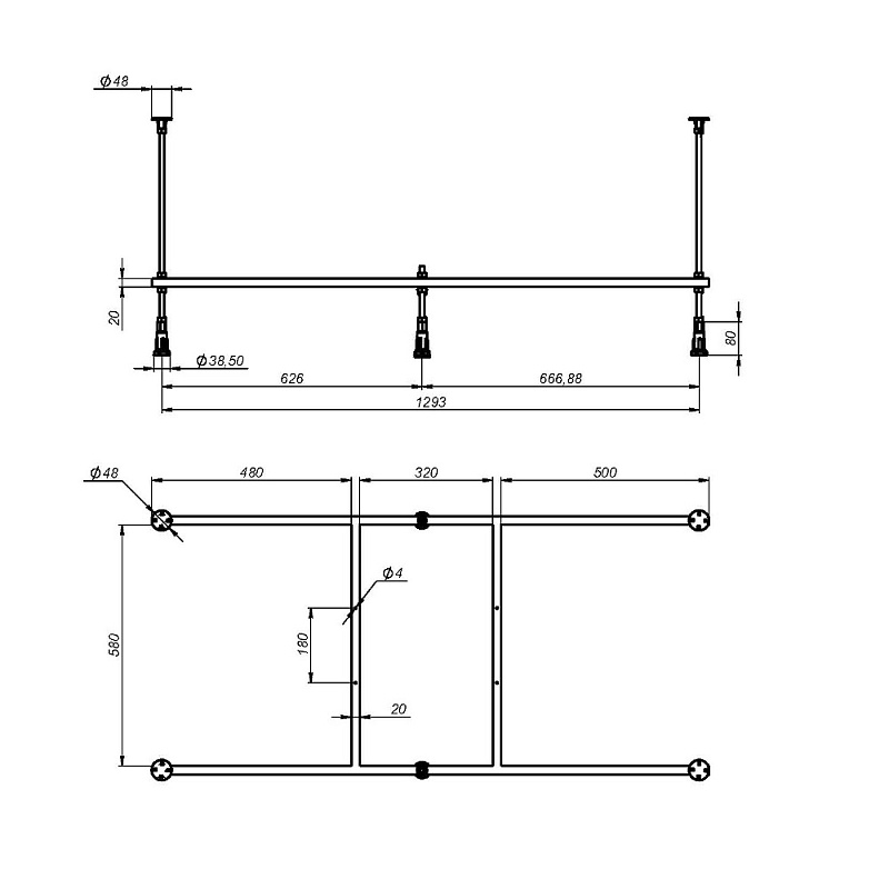 Каркас Am.Pm X-Joy W00A-140-070W-R 140x70 см