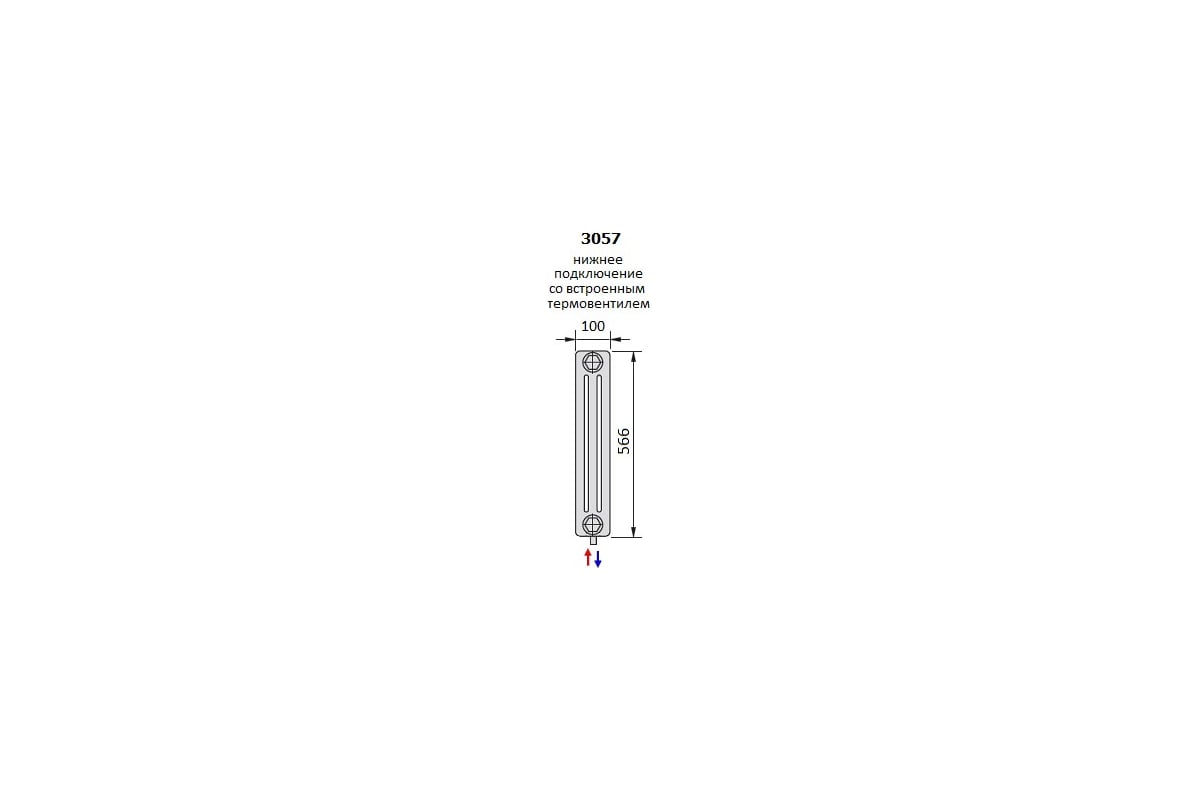 Трубчатый радиатор Zehnder Charleston Completto C3057/16/V001/RAL 9217
