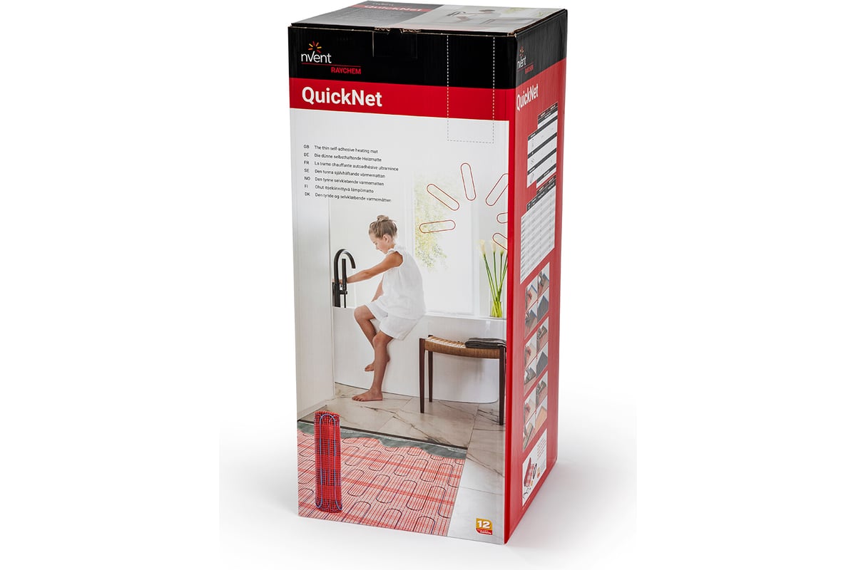 Теплый пол Raychem греющий мат QuickNet, 160 Вт/м2, 6кв.м.; 960Вт/ 230В, без термостата SZ18300303