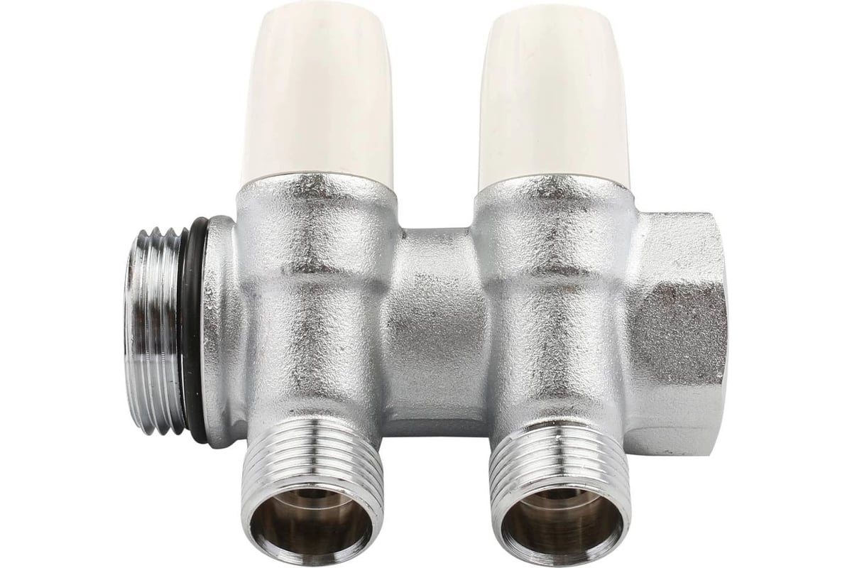 Коллектор Tiemme 2 отвода, регулируемый 1"х1/2(16) MAXIMA (никель) 1860022 / 1868K