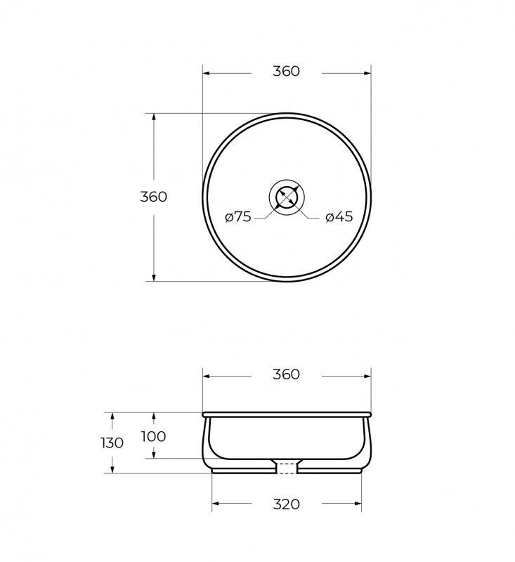 Раковина Cezares CZR-6603 36 см белый