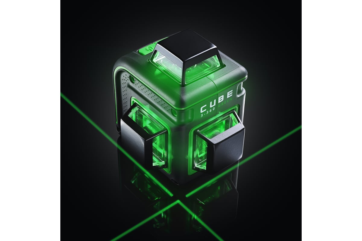 Комплект ADA лазерный уровень CUBE 3-360 GREEN Professional Edition + дальномер ADA COSMO 50 + штатив-штанга А00677
