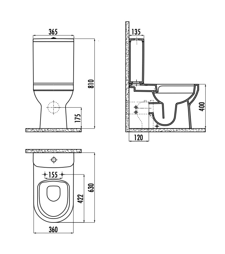 Чаша для унитаза Creavit Letoon LT361-11CB00E-0000 безободковый, белый