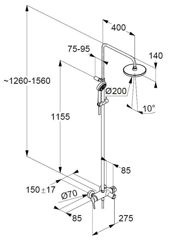 Душевая стойка Kludi Logo Dual Shower System 6808305-00