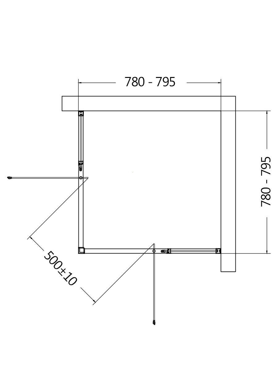 Душевой уголок AQUAme AQM7102-2-8 80x80 прозрачный, черный