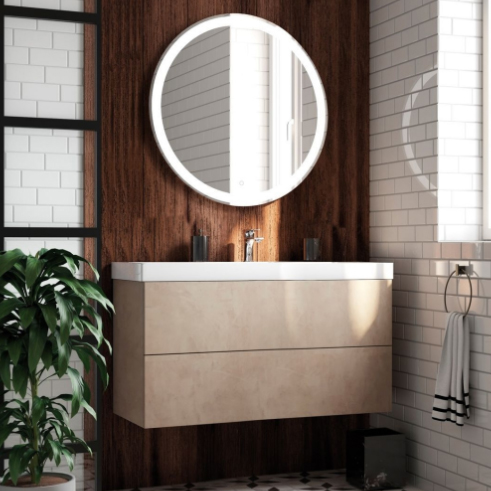 Мебель для ванной Art&Max Verona Push 100 см камень светлый