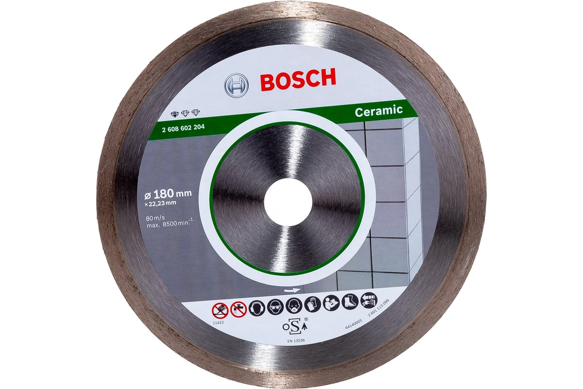 Диск алмазный по керамике (180х22.23 мм) для УШМ Bosch 2.608.602.204