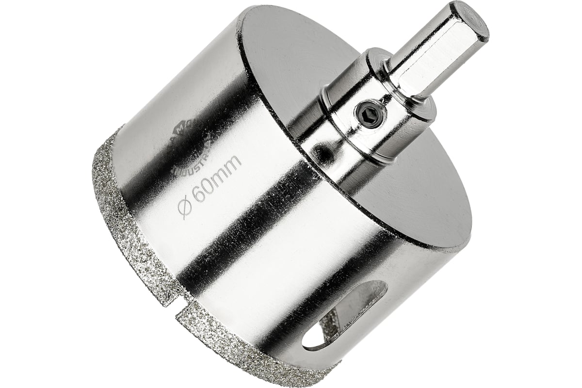 Коронка алмазная по керамограниту и керамике с центрирующим сверлом 60 мм Diamond Industrial DIDCSC060