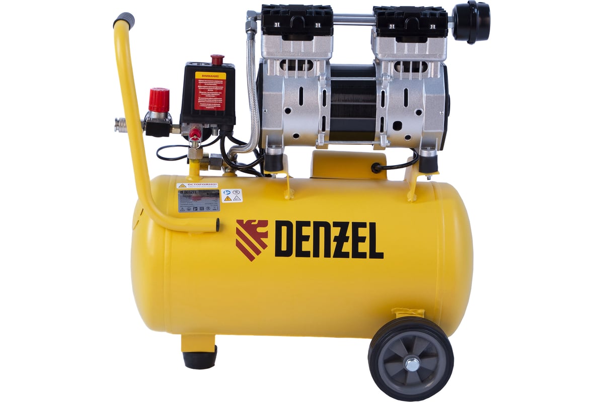 Безмасляный компрессор Denzel DLS950/24 950 Вт, 165 л/мин, ресивер 24 л 58026