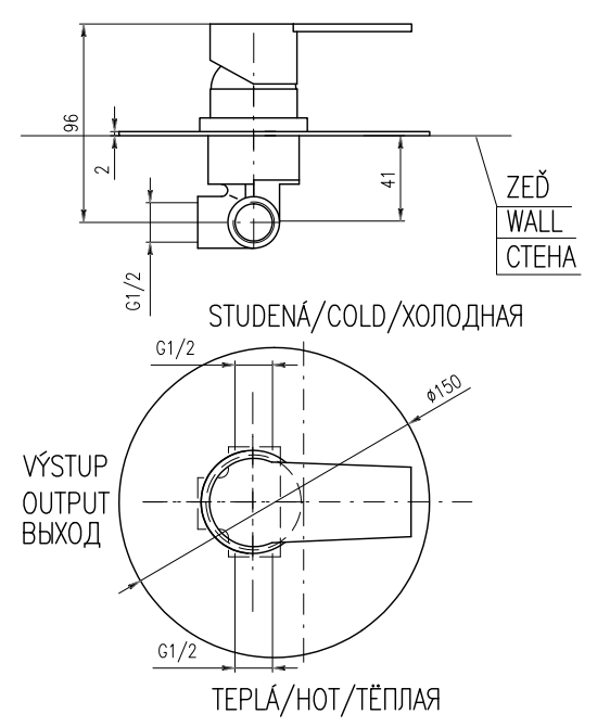 Смеситель для душа Rav Slezak Colorado CO383LCMATZ черный, золото