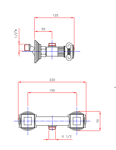 Смеситель для душа Bugnatese Olimp OLIMP-DS-03/24-O золото