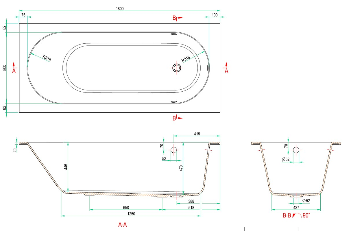 Ванна из искусственного камня Allen Brau Evo Oberon 180x80 белый матовый 2.3EV03.20