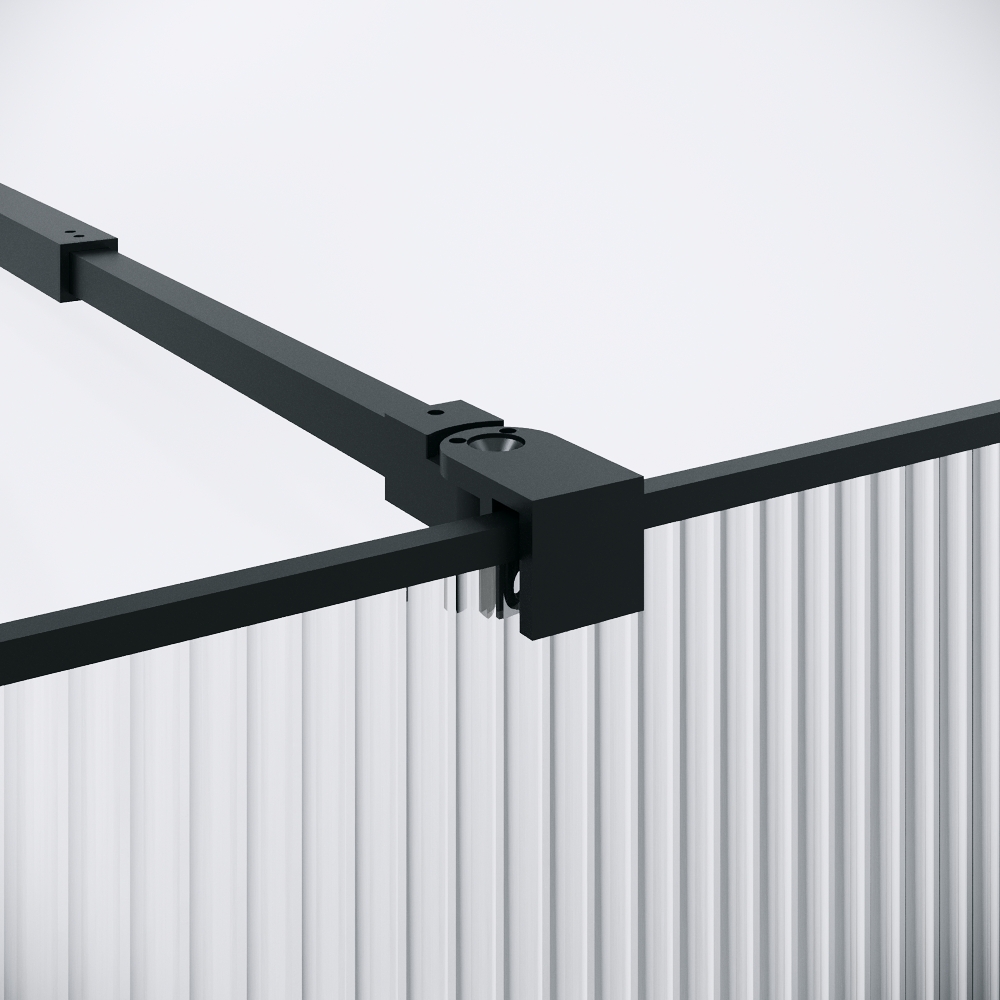 Душевая перегородка Niagara Nova NG-481-90FBLACK 90x200 рифленая/тонированная, профиль черный матовый