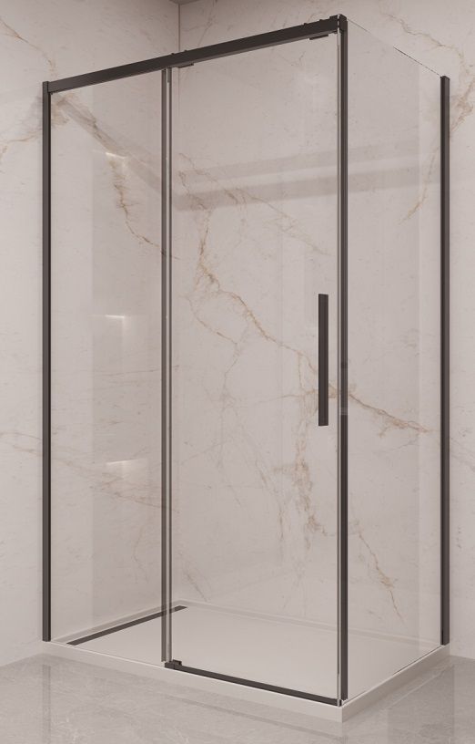 Душевой уголок Vincea Stella VSR-1ST8011CLB 110x80 черный, прозрачное