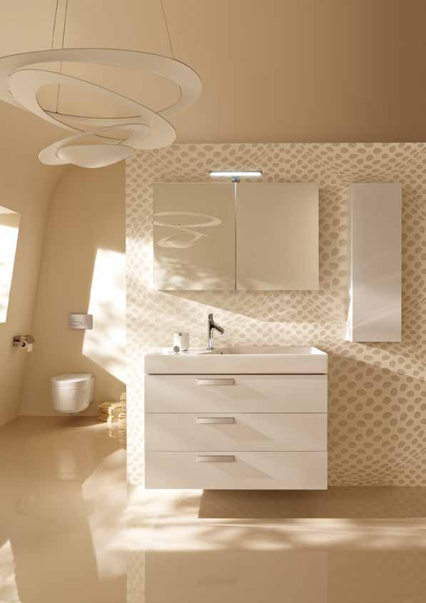 Мебель для ванной Jacob Delafon Rythmik 80 см, 3 ящика, белый блестящий