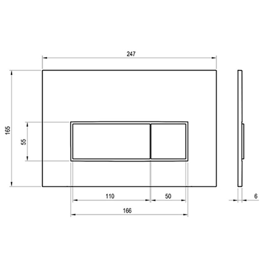 Кнопка смыва Ravak Uni Slim X01744 черный матовый