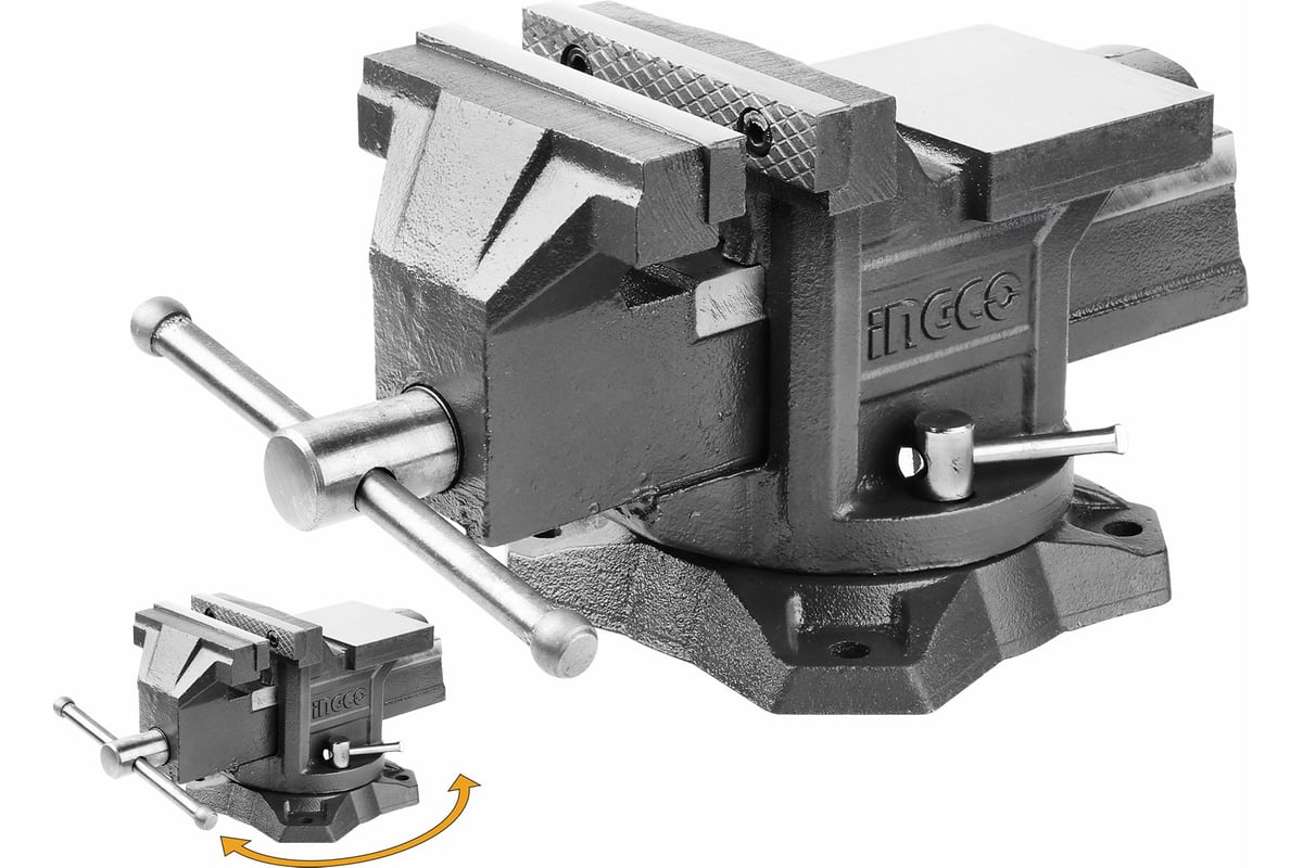 Поворотные тиски с наковальней Ingco 100мм HBV084