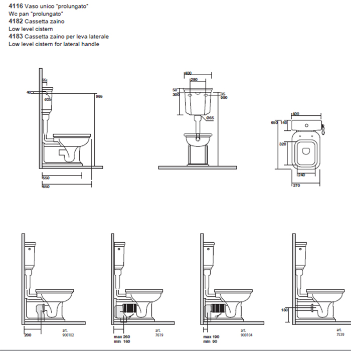 Унитаз с низким бачком Kerasan Waldorf 418201/411601