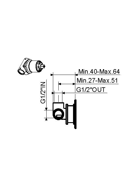 Смеситель для душа Plumberia INT1135 внутренняя часть