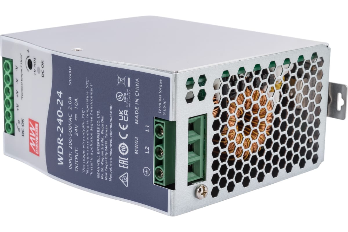 Источник питания Mean Well AC/DC WDR-240-24 240Вт Т00302347