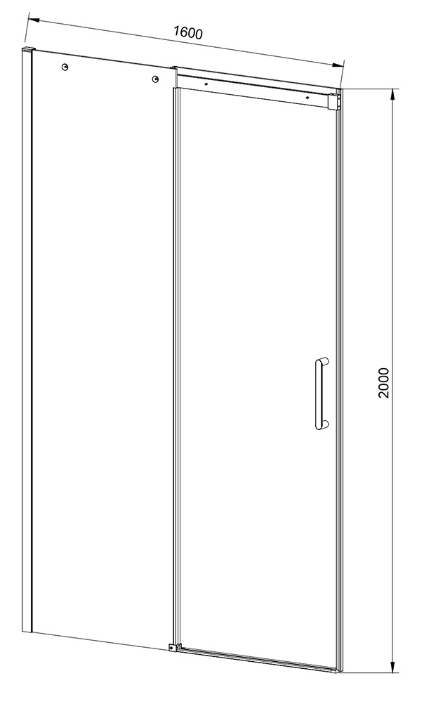 Душевая дверь Vincea Dice VDS-4D160CLB 160x200 черный, прозрачная