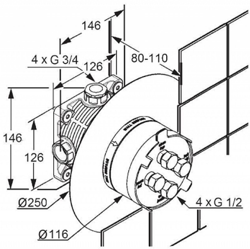 Скрытая часть смесителя Kludi Flexx.Boxx 88011