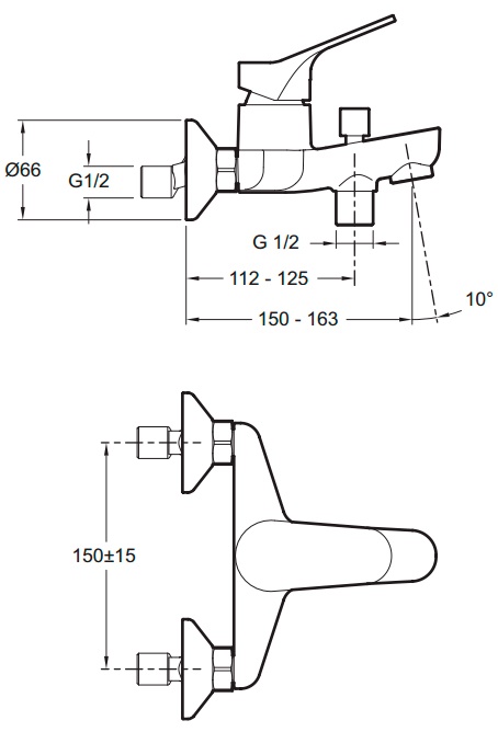 Смеситель для ванны Jacob Delafon Brive E75766-CP