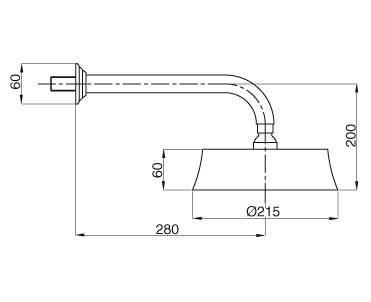 Душевая лейка Bugnatese Olimp CZR-TDD2-03/24 с изливом золото 24 карат