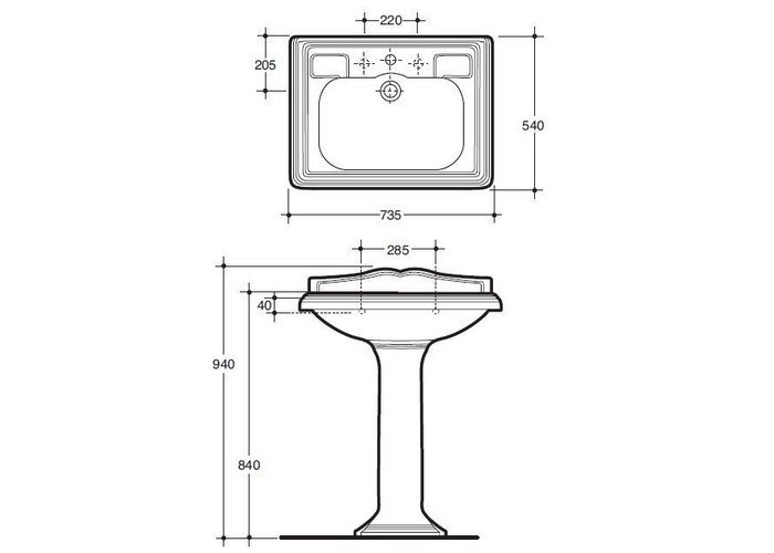 Раковина Simas Arcade 73 см AR834