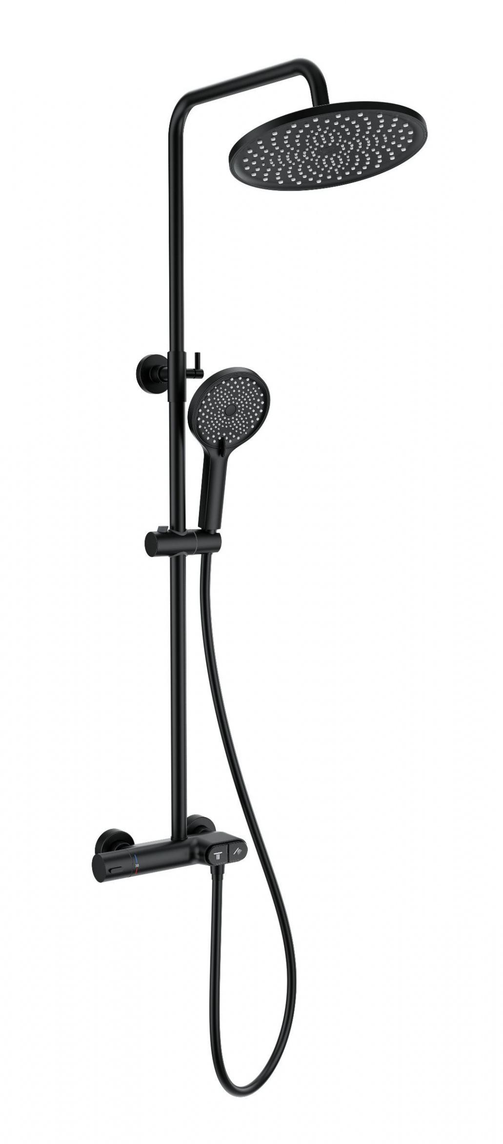 Душевая стойка Wonzon&Woghand Muse Corno WW-B2091-A-MB термостат, черный матовый