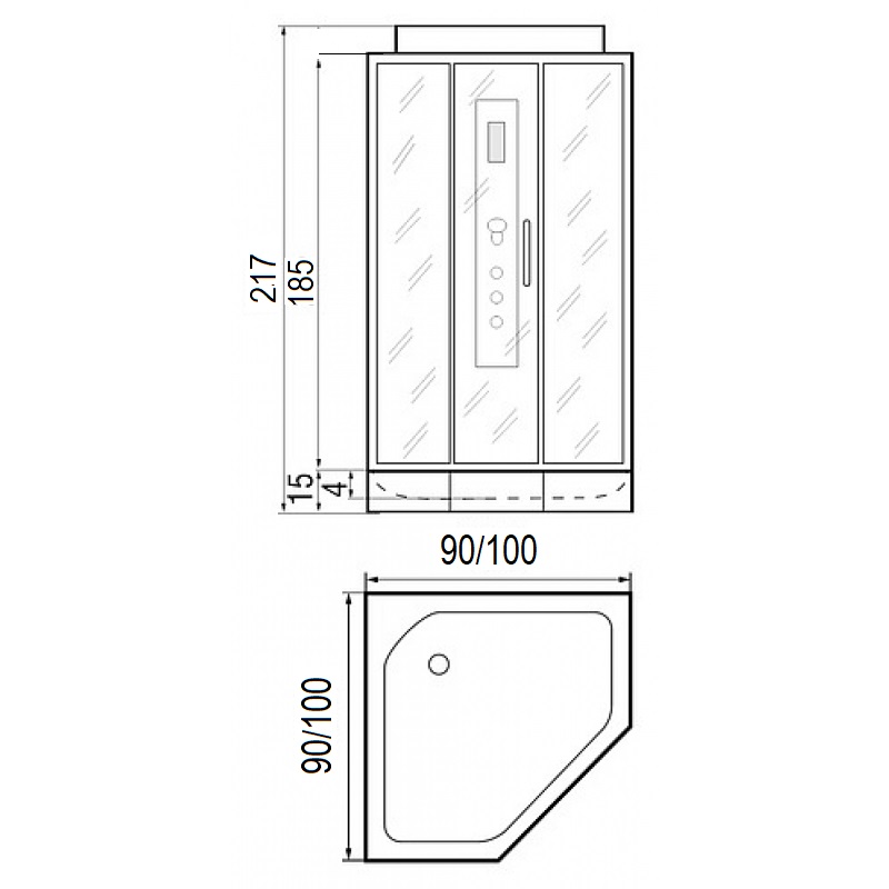 Душевая кабина River Penta 90x90 белый, прозрачное