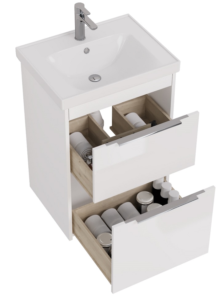 Мебель для ванной Dreja Prime 60 см белый глянец