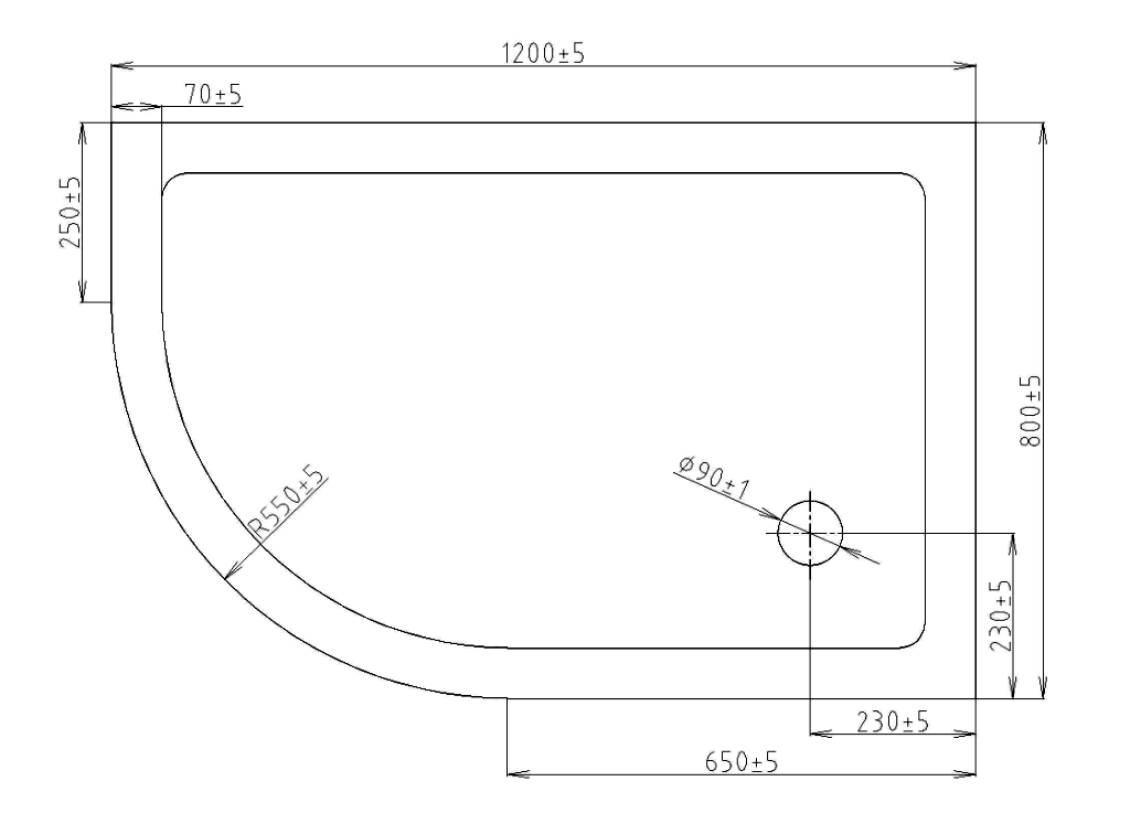 Поддон для душа Orans Tray TF1280-4 120x80 асимметричный R