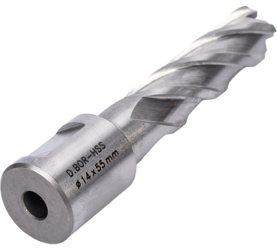Сверло корончатое HSS по металлу (14х55/88 мм; Weldon 19) D.BOR CD-HSS-055-014-W
