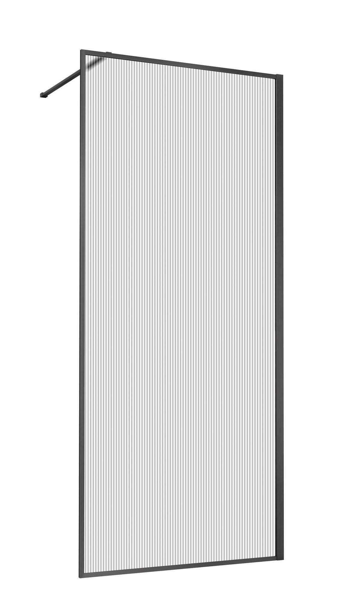 Душевая перегородка Vincea Волк-Ин (Walk-In) VSW-1HP120FLGM 120x200 вороненая сталь, рифленое