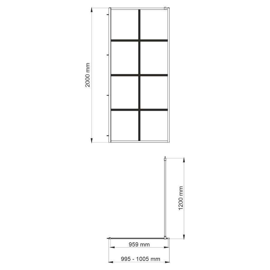 Душевая перегородка WasserKraft Glan 66W44 100x200