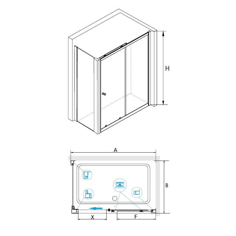 Душевой уголок RGW Classic CL-45 (CL-12 + Z-050-1) 100x100 прозрачный