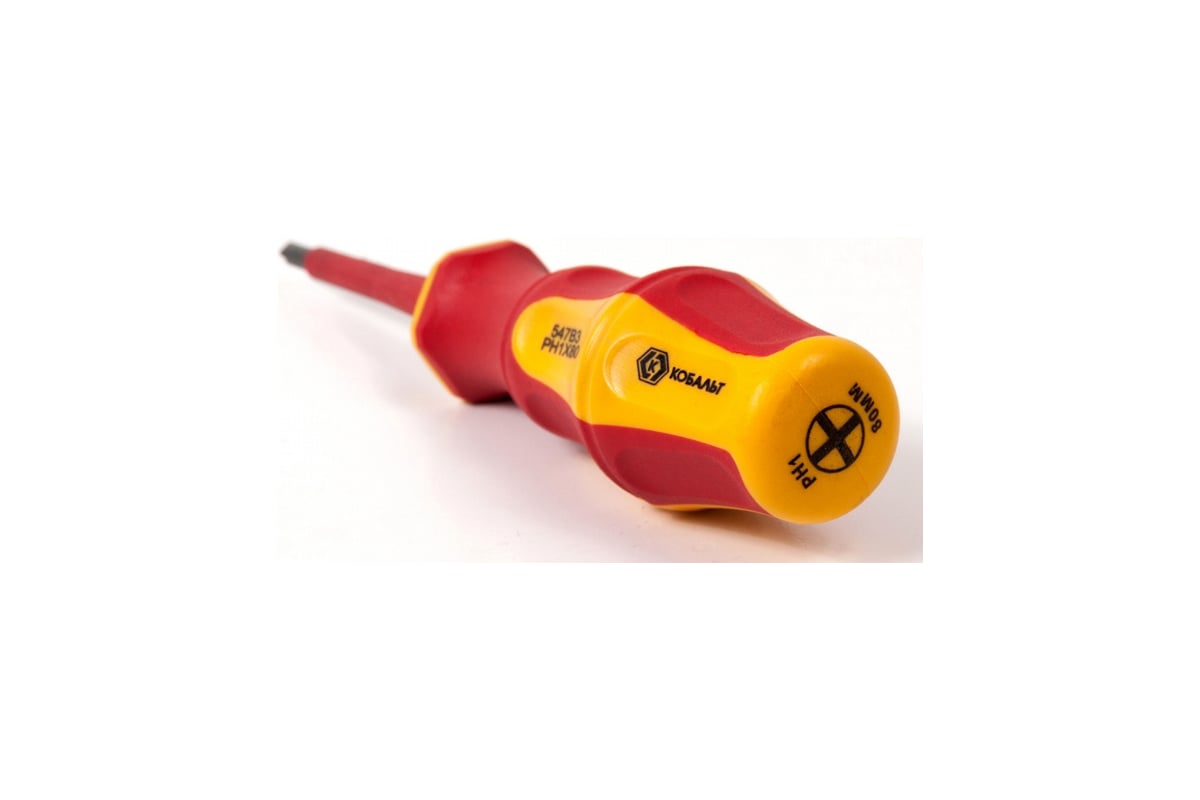 Отвертка диэлектрическая Ultra Grip PH-1 х 80 мм CR-V КОБАЛЬТ 646-492