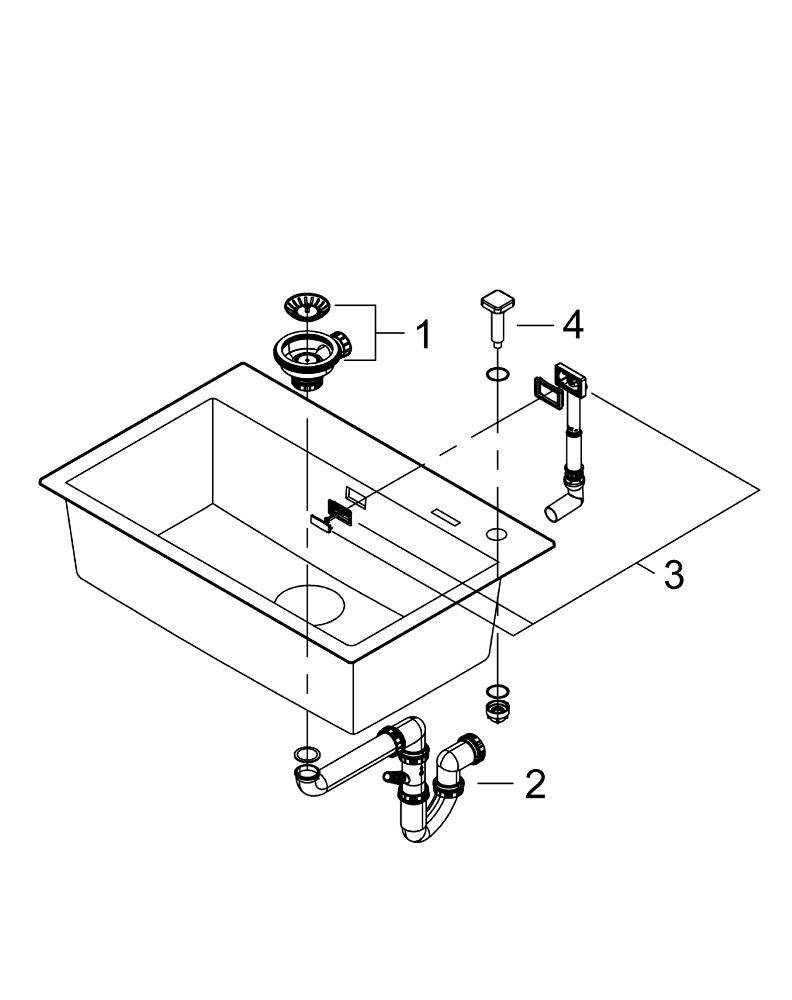 Кухонная мойка Grohe K700U 31652AP0 78 см черный гранит