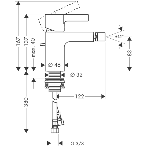 Смеситель для биде Hansgrohe Metris S 31261000