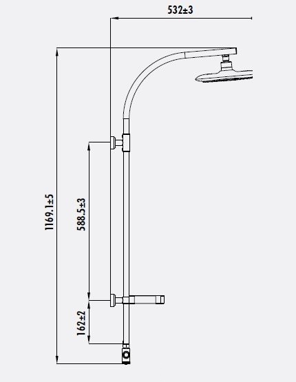 Душевая стойка Creavit SH771 красный, 3 режима