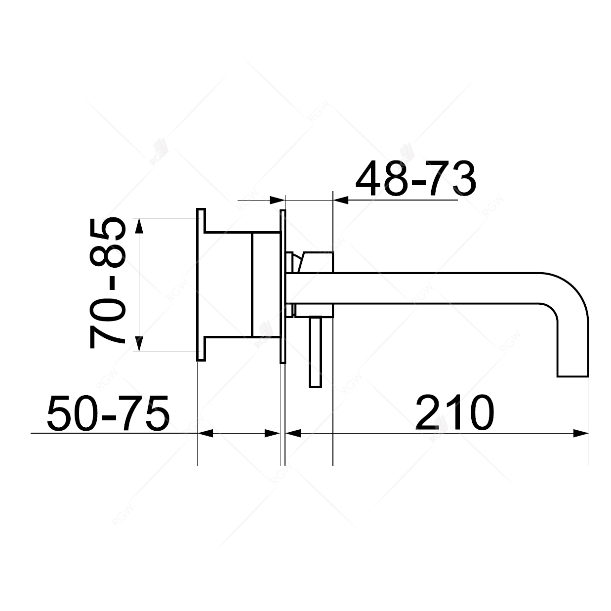 Смеситель для ванны RGW SP-45-10 B, черный