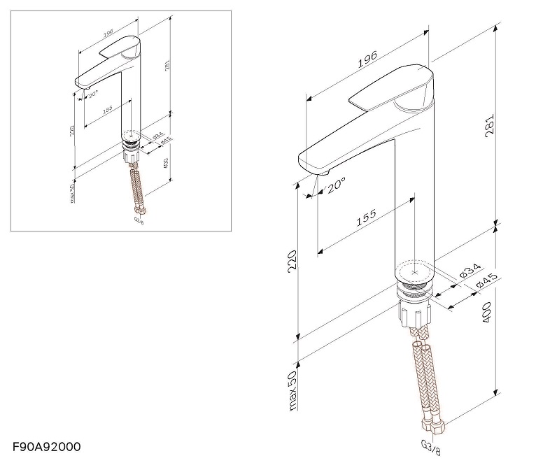 Смеситель для раковины Am.Pm Gem F90A92000