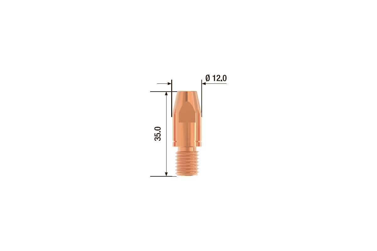 Наконечник контактный CuCrZr (10 шт; M10; 35 мм; 1.6 мм) Fubag FB.CTM10.35-16