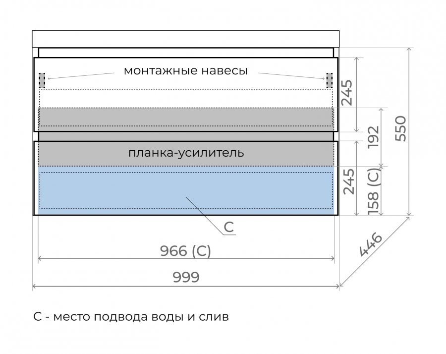 Мебель для ванной Style Line Манхэттен 100 см графит