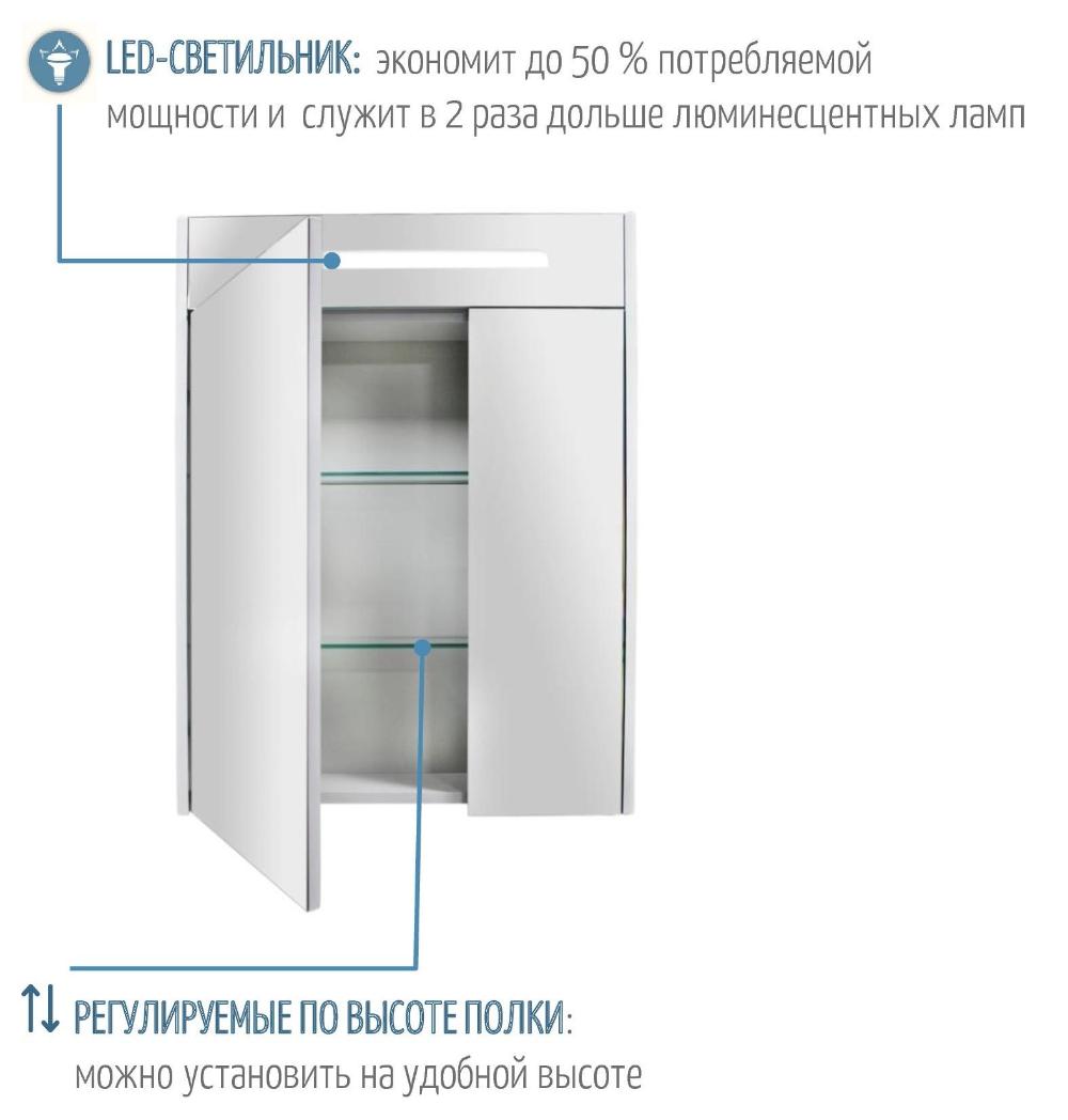 Зеркальный шкаф Акватон Сильва 50 см