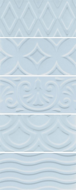 Керамическая плитка Kerama Marazzi Авеллино голубой структура mix 7.4х15 см, 16015