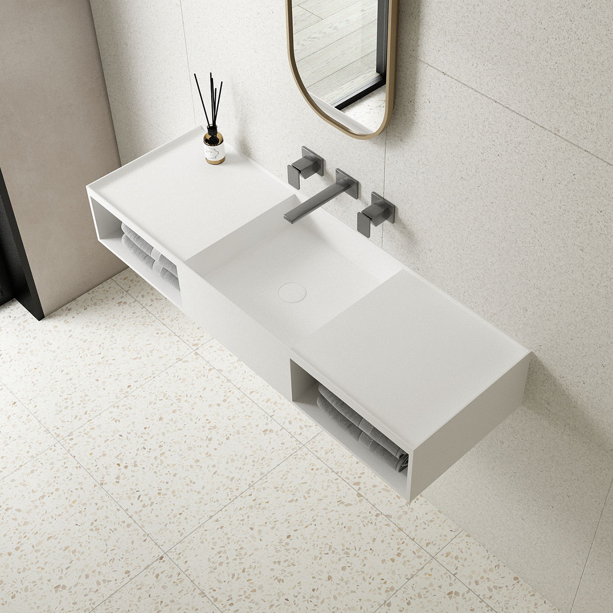 Раковина Vincea Solid Surface VWB-6S212MW 120 см белый матовый