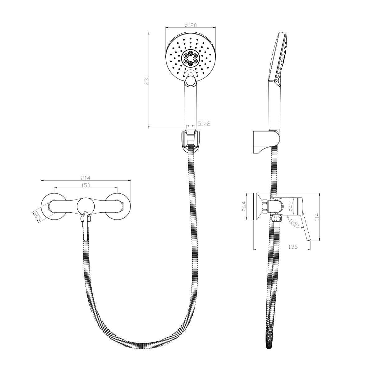 Смеситель для душа Lemark Minima LM3803C хром