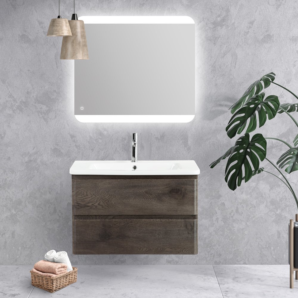 Мебель для ванной BelBagno Albano-Cer 80 см Rovere Nature Grigio